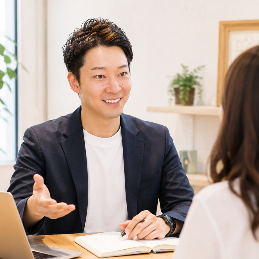 カウンセラーが相談対応している様子